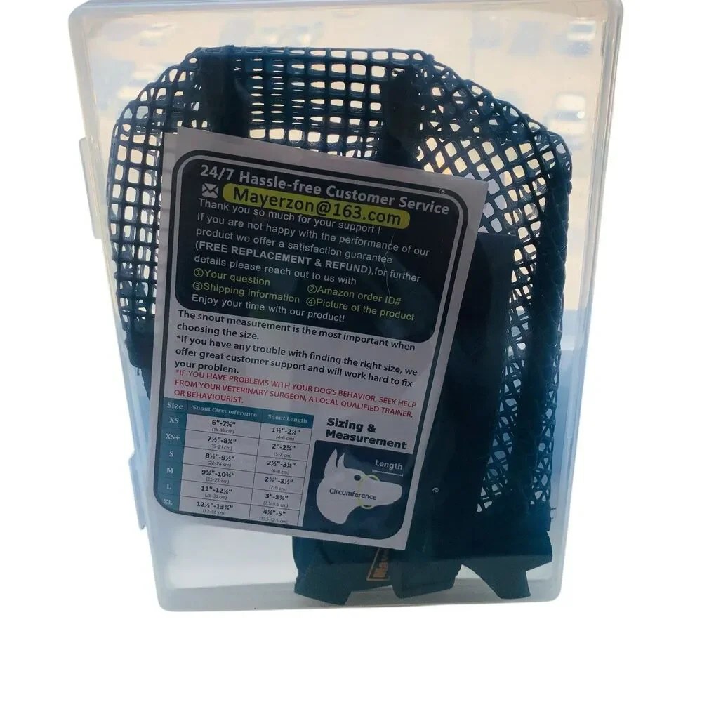 Mayerzon Dog Muzzle, Soft Mesh Large Dogs in Black Size: XL (12.5”-13.75”) New